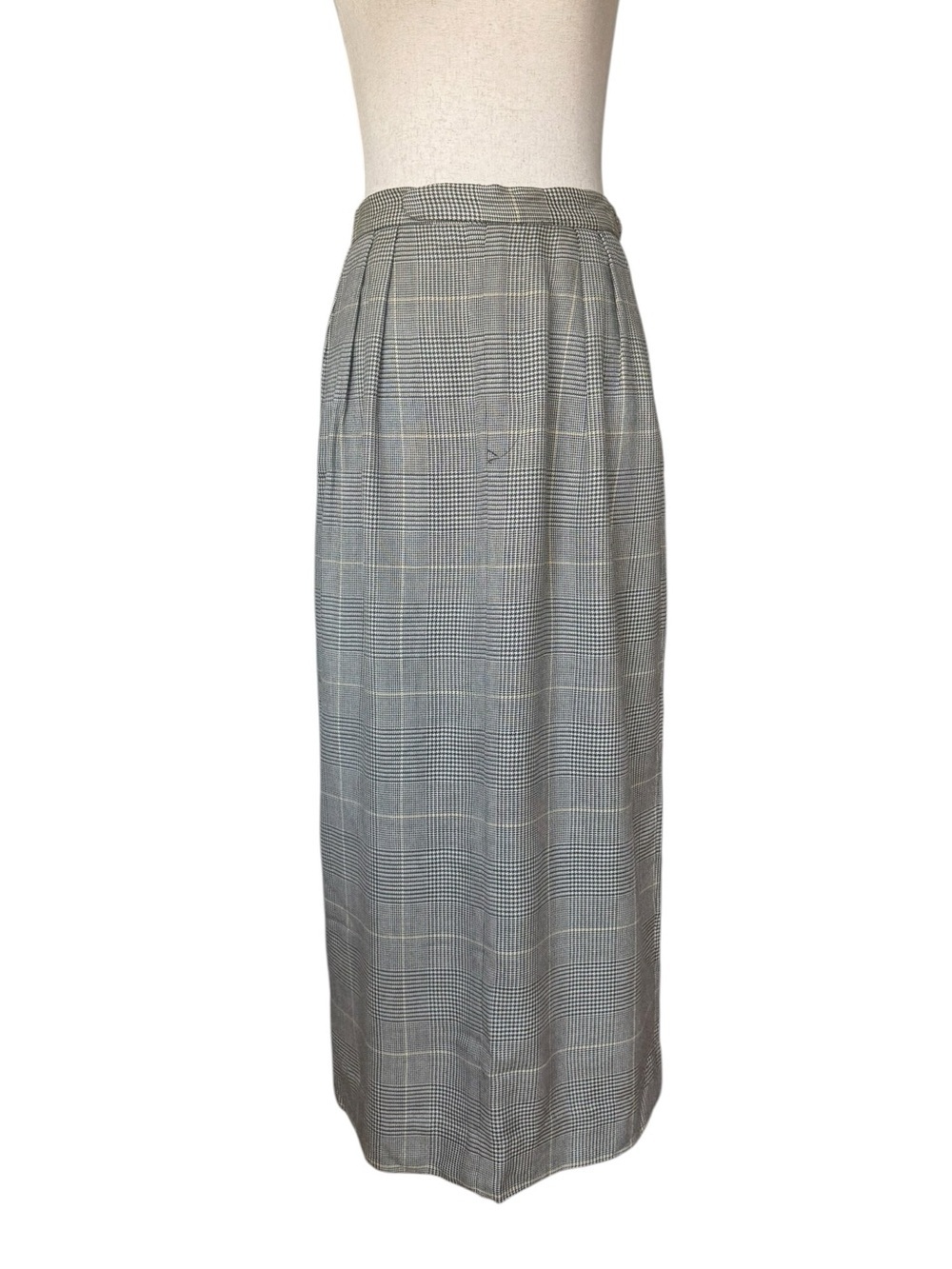 Vintage 70s 80s Ralph Lauren Glen Plaid Midi Skirt Classic Preppy sz Small - Picture 3 of 16